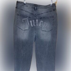 Juicy Couture Women’s 13 bejeweled Black Stretchy Wide Leg Loose Jeans Y2K